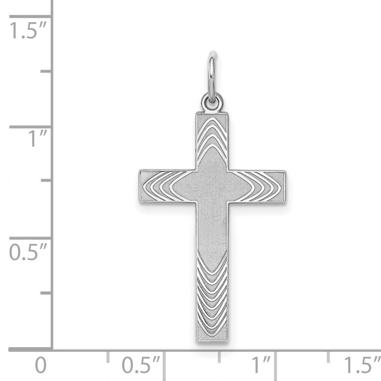 Laser Designed Cross Charm Pendant in Real 925 Sterling Silver