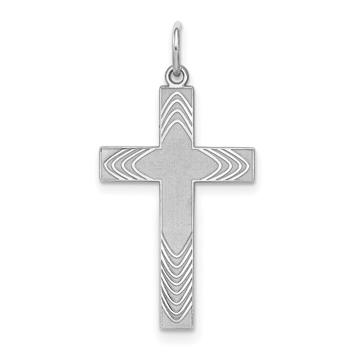 Laser Designed Cross Charm Pendant in Real 925 Sterling Silver