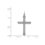 Sterling Silver Cross Pendant with Floral Accents and Textured Details for Women