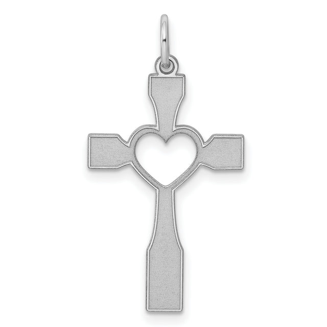 Laser Designed Cross Charm Pendant in Real 925 Sterling Silver