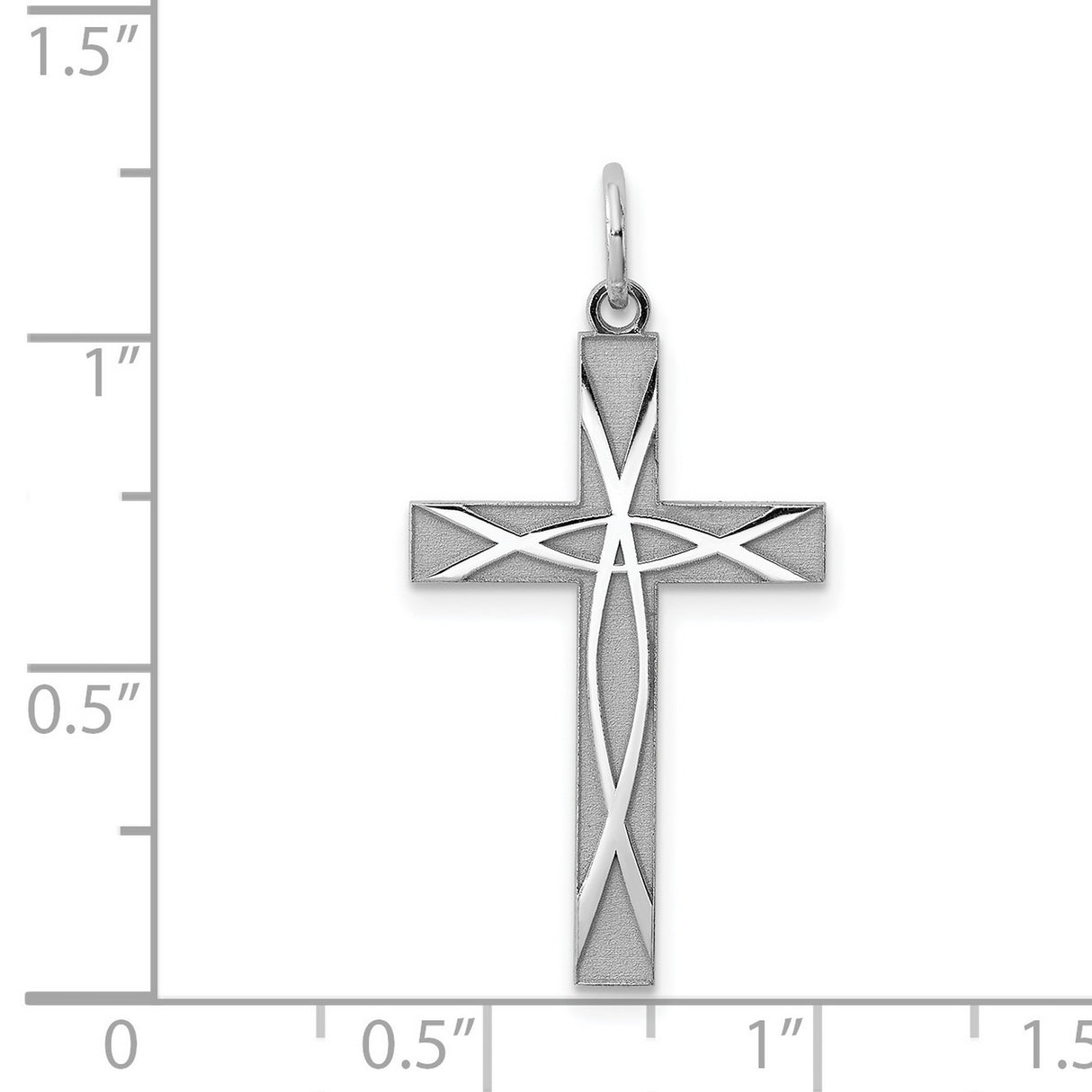 Laser Designed Cross Charm Pendant in Real 925 Sterling Silver