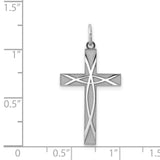 Laser Designed Cross Charm Pendant in Real 925 Sterling Silver