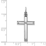 Laser Designed Cross Charm Pendant in Real 925 Sterling Silver