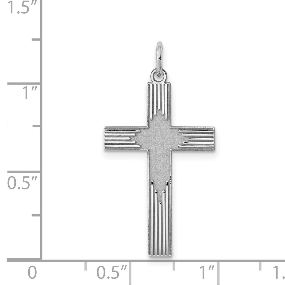 Laser Designed Cross Charm Pendant in Real 925 Sterling Silver