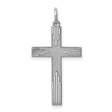 Laser Designed Cross Charm Pendant in Real 925 Sterling Silver