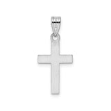 Sterling Silver Cross Pendant with Pink Heart Center, Polished Faith-Inspired Jewelry for Women