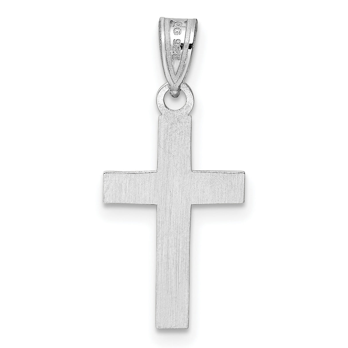 Black Enameled Cross Charm Pendant in Real 925 Sterling Silver