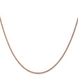 14K Rose Gold 1 mm Rope Chain Necklace, Polished