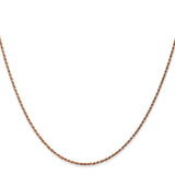 14K Rose Gold 1 mm Rope Chain Necklace, Polished