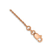 14K Rose Gold 1 mm Rope Chain Bracelet, Polished