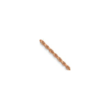 14K Rose Gold 1 mm Rope Chain Necklace, Polished detail view