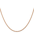 14K Rose Gold 1.5 mm Rope Chain Necklace, Polished