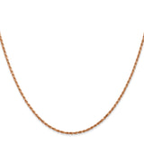 14K Rose Gold 1.5 mm Rope Chain Necklace, Polished