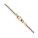 14K Rose Gold 1.5 mm Rope Chain Necklace, Polished alternate angle