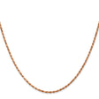 14K Rose Gold 1.8 mm Rope Chain Necklace, Polished
