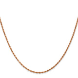 14K Rose Gold 1.8 mm Rope Chain Necklace, Polished