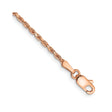 14K Rose Gold 1.8 mm Rope Chain Bracelet, Polished