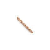 14K Rose Gold 1.8 mm Rope Chain Necklace, Polished detail view