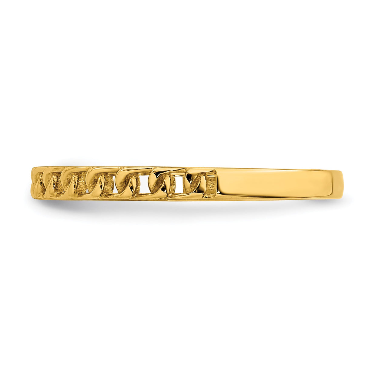 14k Yellow Gold wedding band ring detail view