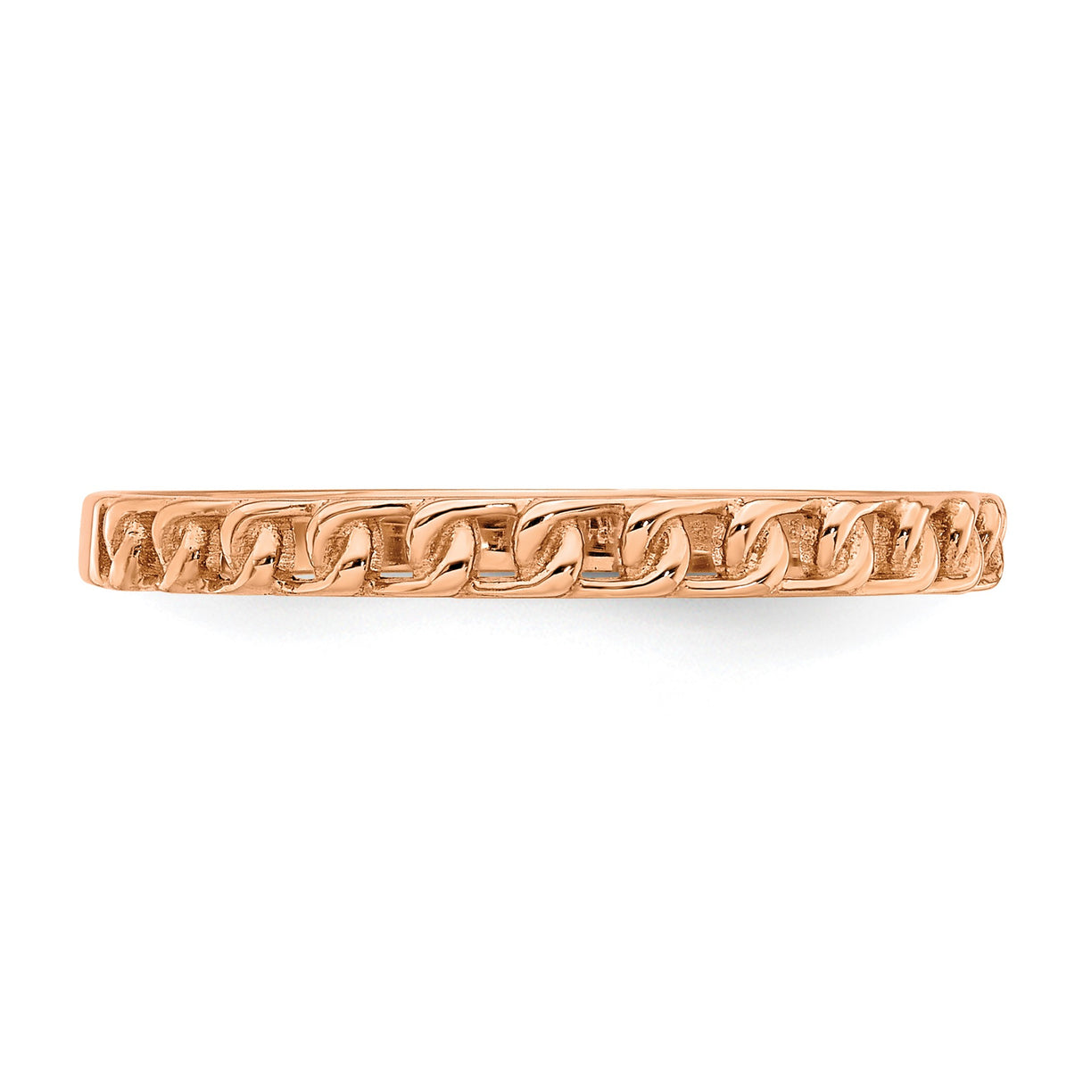 14k Rose Gold wedding band ring detail view