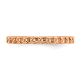 14k Rose Gold wedding band ring detail view