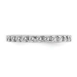 14k White Gold wedding band ring detail view