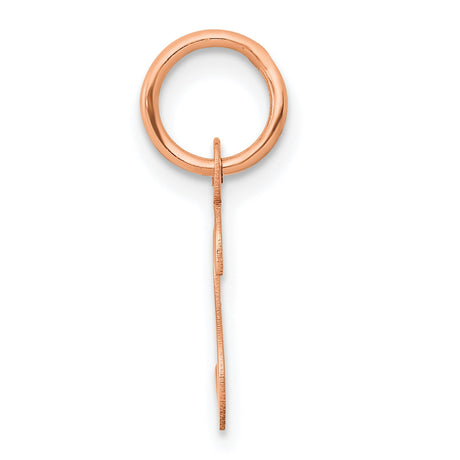 QG- Slanted Block Initial S Charm Pendant in Real 14k Rose Gold