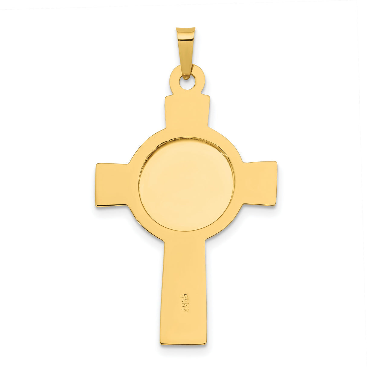 Saint Anthony Pray For Us Words Celtic Cross Charm Pendant in Real 14k Yellow Gold