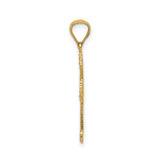 14k Yellow Gold Patonce Cross Pendant with Diamond Cut Sunburst Design