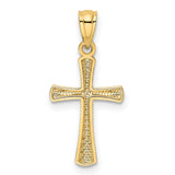 Latin Cross Charm Pendant in Real 14k Yellow Gold