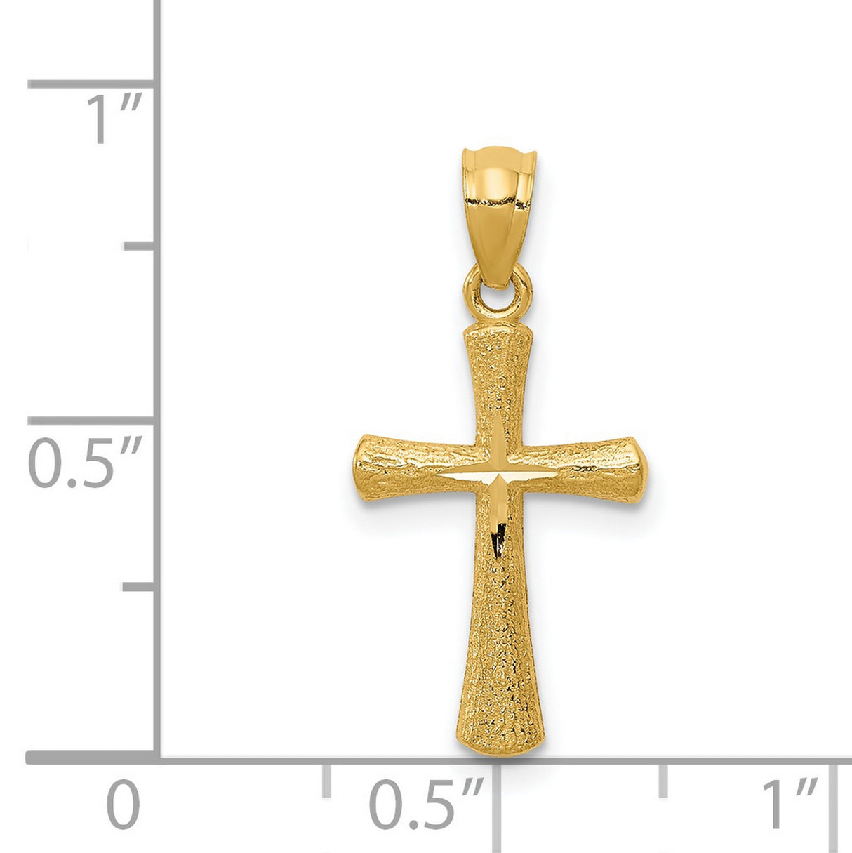 Latin Cross Charm Pendant in Real 14k Yellow Gold