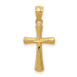 Latin Cross Charm Pendant in Real 14k Yellow Gold