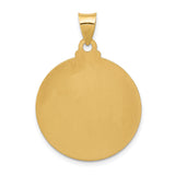 Hollow Round Embossed Face Of Jesus Medal Charm Pendant in Real 14k Yellow Gold