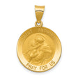 Hollow Saint Anthony Pray For Us Words Charm Pendant in Real 14k Yellow Gold