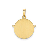 14k Yellow Gold Holy Spirit Dove Pendant with Geometric Border, Christian Medallion
