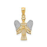 Open Body Angel Charm Pendant in Real 14k Multi-Tone Gold