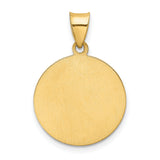 14k Yellow Gold Communion Pendant with Chalice, IHS Symbol and Rays Religious Medal