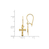 14k Yellow Gold Crucifix Cross Pendant with Jesus Figure, Religious Catholic Charm for Men and Women