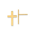 14k Yellow Gold Cross Stud Earrings, Minimalist Christian Jewelry for Women
