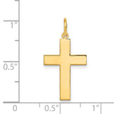 Engravable Latin Cross Charm Pendant in Real 14k Yellow Gold