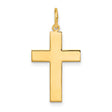 Engravable Latin Cross Charm Pendant in Real 14k Yellow Gold