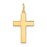 Engravable Latin Cross Charm Pendant in Real 14k Yellow Gold