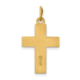 Engravable Latin Cross Charm Pendant in Real 14k Yellow Gold