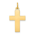 Engravable Latin Cross Charm Pendant in Real 14k Yellow Gold