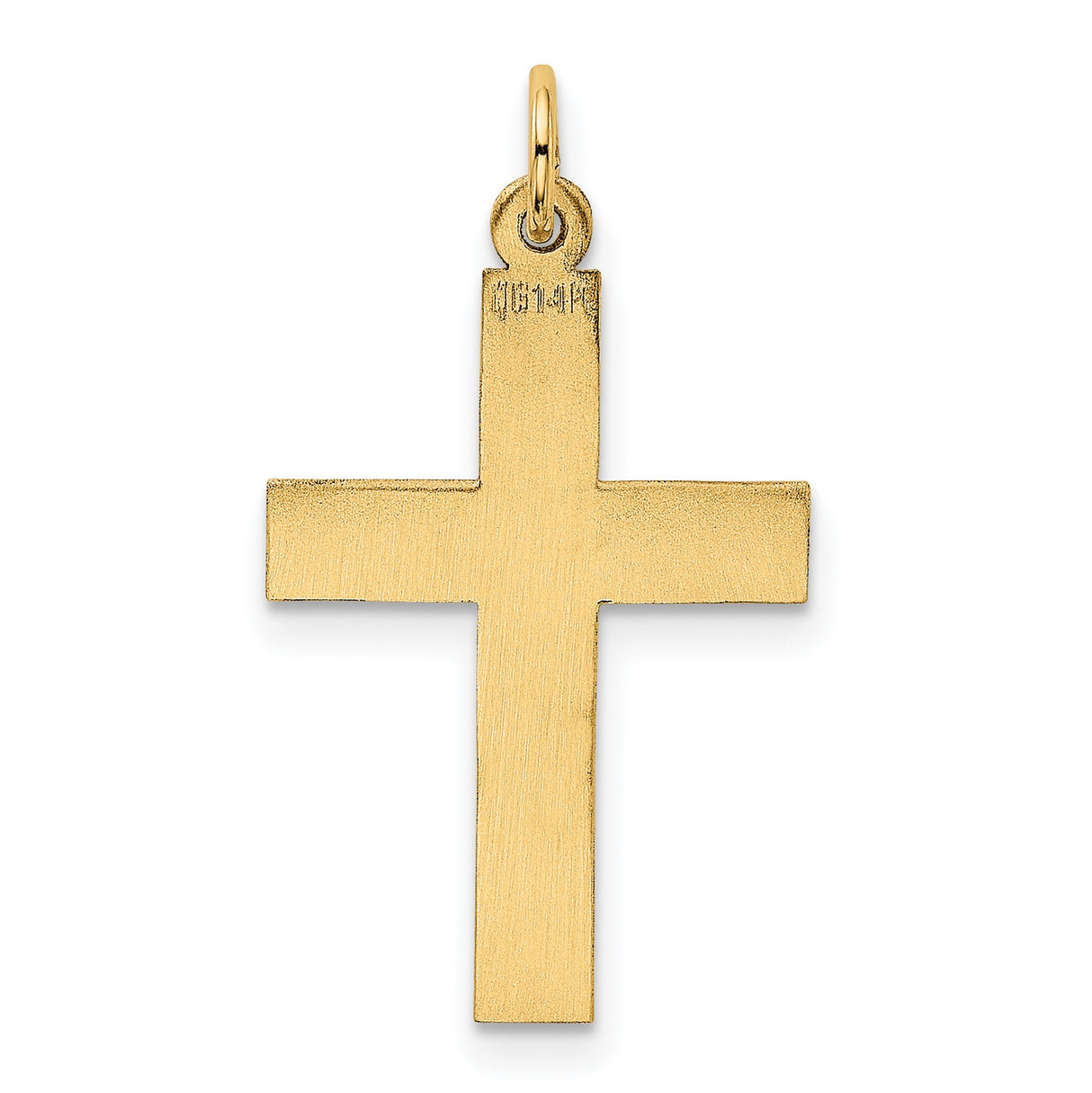 Engravable Latin Cross Charm Pendant in Real 14k Yellow Gold