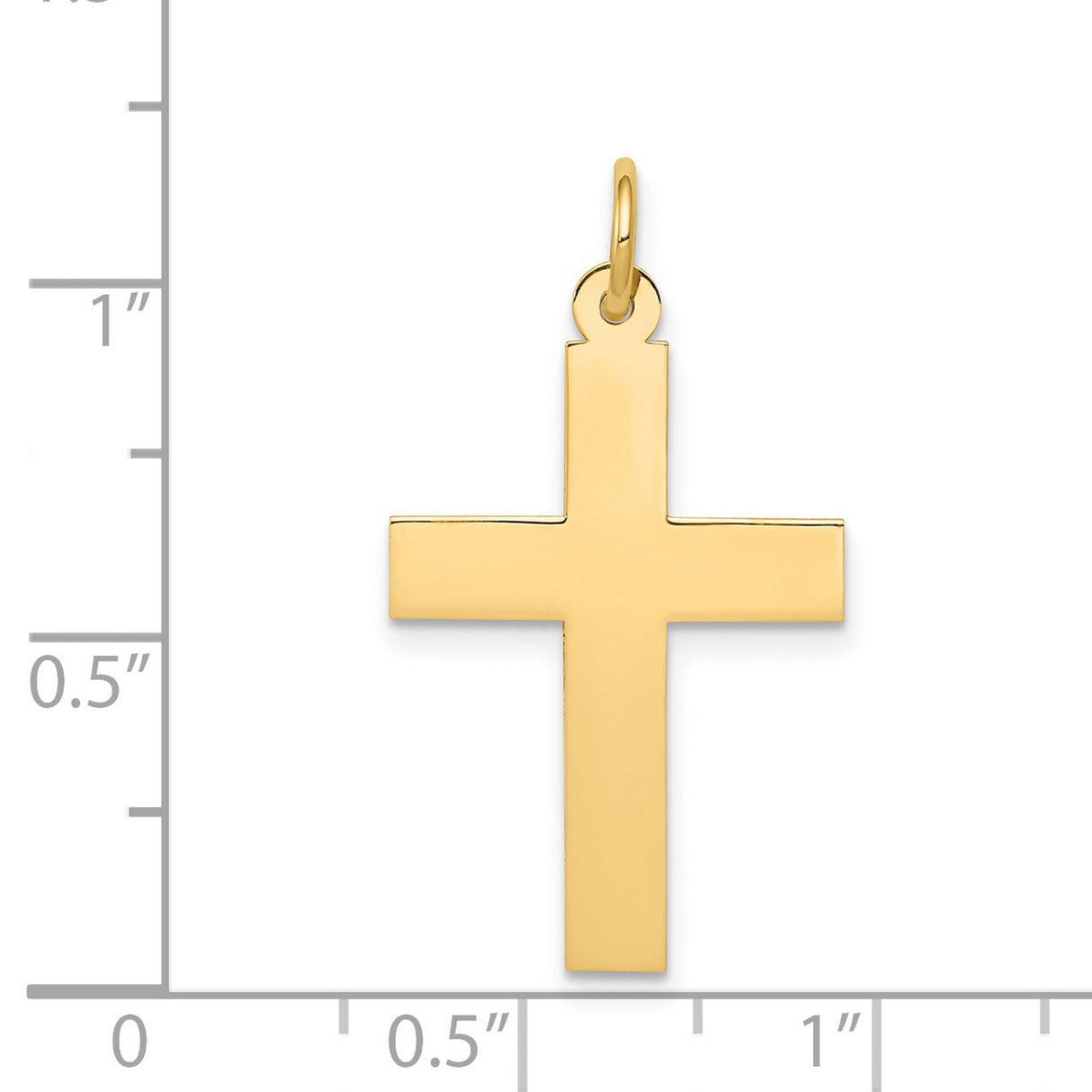 Engravable Latin Cross Charm Pendant in Real 14k Yellow Gold