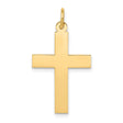 Engravable Latin Cross Charm Pendant in Real 14k Yellow Gold