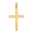 Engravable Latin Cross Charm Pendant in Real 14k Yellow Gold