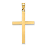 Engravable Latin Cross Charm Pendant in Real 14k Yellow Gold