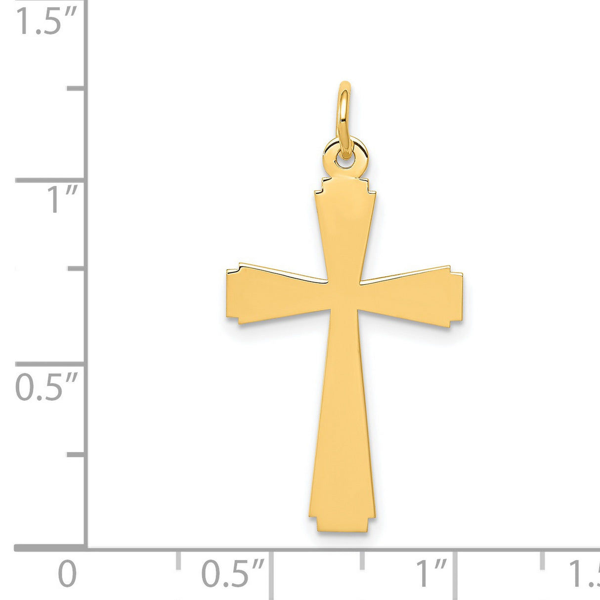 Latin Cross Charm Pendant in Real 14k Yellow Gold